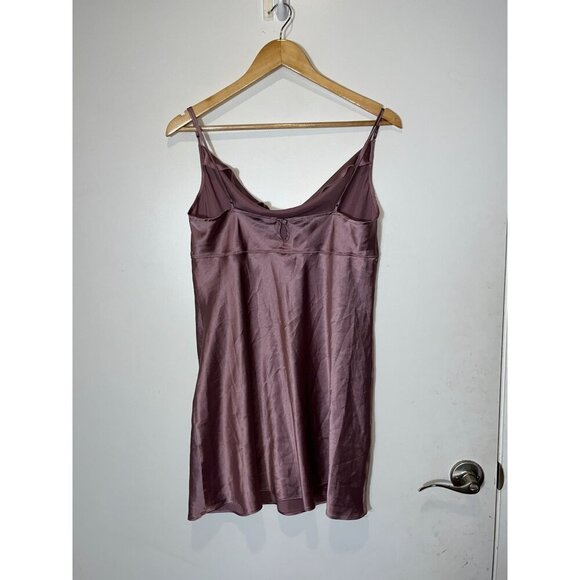 Victoria Secret Mauve Satin Slip Cowl Neck Spaghetti Straps Women's Dress Size L - Picture 4 of 7